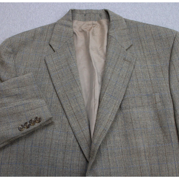 Lauren Ralph Lauren Blazer Mens 44L Herringbone Wool 2 Button Single Breasted - Picture 1 of 11
